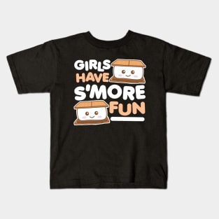 Girls Have Smore Fun Camping Kawaii Kids T-Shirt